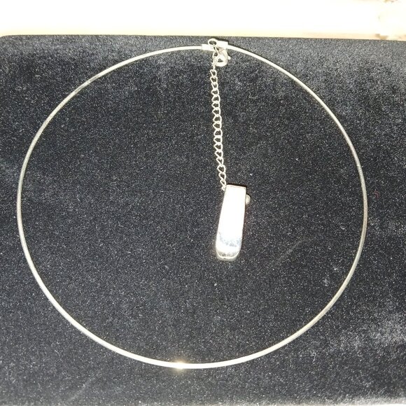 Silver Tone Pink Pendant Necklace & Stud Earrings Vintage Costume Jewelry #98 - Picture 6 of 7